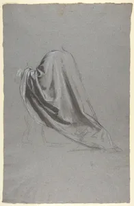 Drapery Study for a Bishop (lower register; study for wall paintings in the Chapel of Saint Remi, Sainte-Clotilde, Paris, 1858)