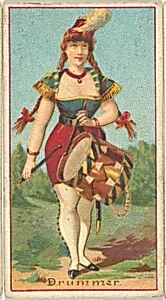 Drummer, from the Occupations of Women series (N502) for Frishmuth's Tobacco Company by Frishmuth's Tobacco Company