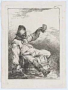 Drunkard Lifting a Beer