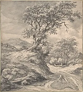 Dune Landscape with Oak Tree