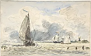 Dutch Fishing Boats, Verso: Sketches of Boats