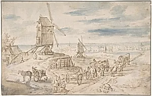Dutch Landscape with Windmills