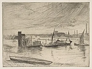 Early Morning, Battersea (Battersea Dawn) (Cadogan Pier) by James McNeill Whistler