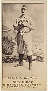 Ed Crane, Pitcher, New York, from the Old Judge series (N172) for Old Judge Cigarettes by Goodwin & Company