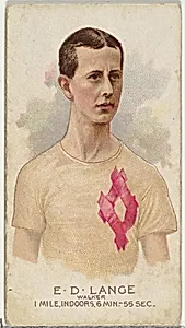 E.D. Lange, Walker, from World's Champions, Series 2 (N29) for Allen & Ginter Cigarettes by Lindner, Eddy & Claus|Allen & Ginter