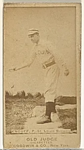 Edward Augustine "Ed" Knouff, Pitcher, St. Louis Browns, from the Old Judge series (N172) for Old Judge Cigarettes by Goodwin & Company