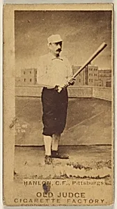Edward Hugh "Ned" Hanlon, Center Field, Pittsburgh, from the Old Judge series (N172) for Old Judge Cigarettes by Goodwin & Company