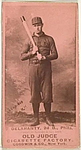Edward James "Big Ed" Delahanty, 2nd Base, Philadelphia, from the Old Judge series (N172) for Old Judge Cigarettes by Goodwin & Company