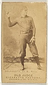 Edward James "Big Ed" Delahanty, 2nd Base, Philadelphia, from the Old Judge series (N172) for Old Judge Cigarettes by Goodwin & Company