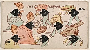 Eight of Spades, The German, from Harlequin Cards, 2nd Series (N220) issued by Kinney Bros. by Kinney Brothers Tobacco Company