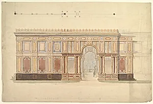 Elevation and Cross-Section of of Gallery Wall