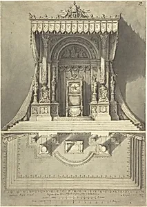Elevation and Ground Plan for a Papal Throne