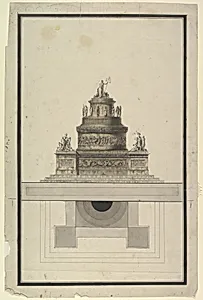 Elevation and Plan for a Round Mausoleum