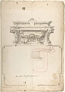 Elevation and Plan for an Altar