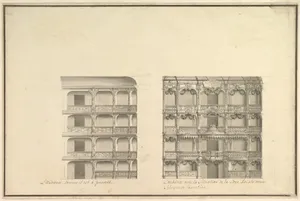 Elevation of Boxes and Royal Box as Presently Constituted and According to New Design
