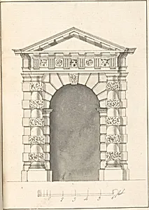 Elevation of Rustic Doric Doorway