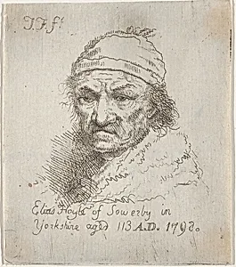 Elias Hoyle of Sowerby in Yorkshire, aged 113, A.D. 1798 by Thomas Fielding