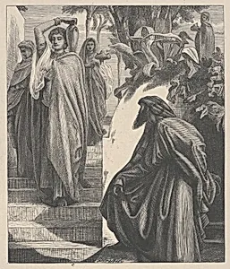 Eliezer and Rebekah, from "Dalziels' Bible Gallery" by Camden Press|Scribner and Welford|Dalziel Brothers|Frederic, Lord Leighton