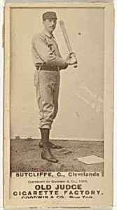 Elmer Ellsworth "Sy" Sutcliffe, Catcher, Cleveland, from the Old Judge series (N172) for Old Judge Cigarettes by Goodwin & Company