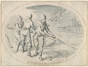 Emblem Drawing ("Hope sustains me")