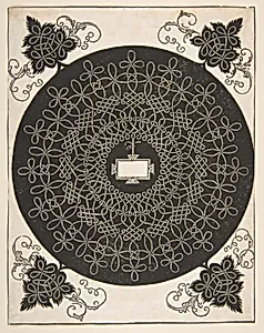 Embroidery Pattern with an Oblong Panel in its Center by Albrecht Dürer|Leonardo da Vinci