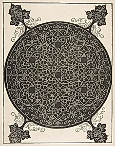 Embroidery Pattern with Seven Six-pointed Stars and Four Corner Pieces by Albrecht Dürer|Leonardo da Vinci