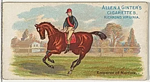Emperor Norfolk, from The World's Racers series (N32) for Allen & Ginter Cigarettes by Allen & Ginter|Lindner, Eddy & Claus
