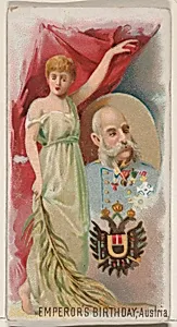 Emperor's Birthday, Austria, from the Holidays series (N80) for Duke brand cigarettes by W. Duke, Sons & Co.|George S. Harris & Sons