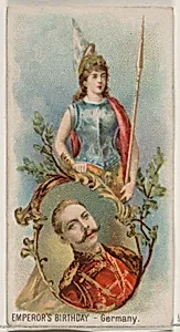 Emperor's Birthday, Germany, from the Holidays series (N80) for Duke brand cigarettes by W. Duke, Sons & Co.|George S. Harris & Sons