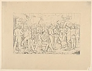 Enlistment of Sickles' Brigade, New York (from Confederate War Etchings) by Adalbert John Volck