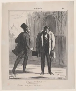 Entering and leaving the exhibition: Studies from life, from 'News of the day,' published in "Le Charivari"