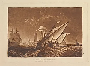 Entrance of Calais Harbour (Liber Studiorum, part XI, plate 55) by Joseph Mallord William Turner