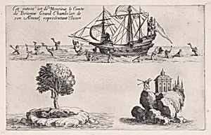 Entrée de M. de Brionne (Entrance of Monsieur de Brionne), from Le Combat a la Barrière in the Palace at Nancy by Henri Humbert, printed by Sebastien Phillipe by Jacques Callot|Henri Humbert