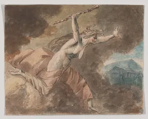 Envy from Ovid's "House of Envy" (Book II, lines 760-796) (recto); A naked woman (verso)