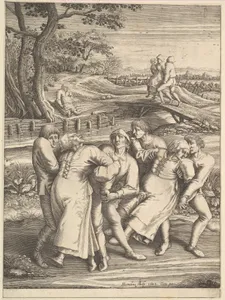 Epileptics Walking to the Left from Pilgrimage of the Epileptics to the Church at Molenbeeck