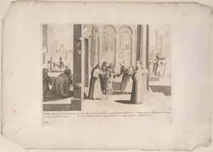 Episode 22: Saint Bernardino heals a boy with a facial sore; Episode 23: The people make daily supplication to Saint Bernardino; Episod e24: Saint Bernardino cures a diseased woman, from "The Life of Saint Bernardino of Siena"