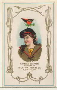 Estelle Clayton in Colors of the Isle of Purbeck Yacht Club, from the Yacht Colors of the World series (N140) issued by Duke Sons & Co. to promote Honest Long Cut Tobacco