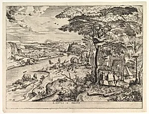 Euntes in Emaus (Landscape with Pilgrims at Emmaus) from the series The Large Landscapes by Pieter Bruegel the Elder|Johannes van Doetecum I|Lucas van Doetecum|Hieronymus Cock