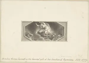 Evadne throws herself on the Funeral Pile of her Husband Capaneus