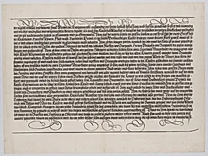 Explanatory Text, Part V, from the Arch of Honor, proof, dated 1515, printed 1517-18 by Johann Neudörffer the Elder|Hieronymus Andreae