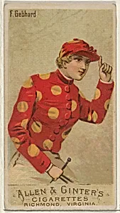 F. Gebhard, from the Racing Colors of the World series (N22a) for Allen & Ginter Cigarettes by Allen & Ginter