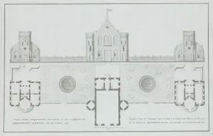 Façade et plan de l'Amirauté dans le jardin à Tsárskoye Selò...