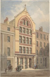 Façade of a Commercial Building, Venetian Gothic Style