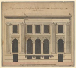 Façade of the Hôtel de Chavannes, Paris (recto); Plan of a Circular Room (verso)