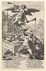 Fame and History, from "The Roman Heroes" by Hendrick Goltzius
