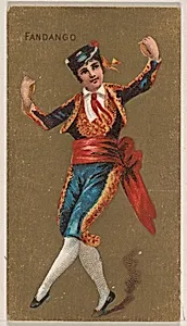 Fandango, from National Dances (N225, Type 2) issued by Kinney Bros. by Kinney Brothers Tobacco Company