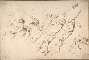 Fantastic Subject: Five Nude Male Figures Punishing Another