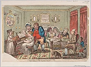 Farmer Giles and His Wife Showing Off Their Daughter Betty to Their Neighbours on her Return from School by James Gillray|Hannah Humphrey|Lieutenant Colonel Thomas Braddyll