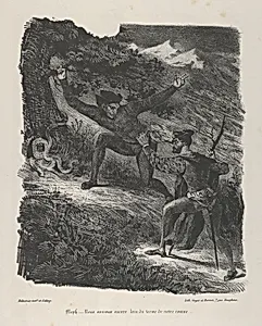 Faust and Mephistopheles in the Hartz Mountains (Goethe, Faust) by Eugène Delacroix