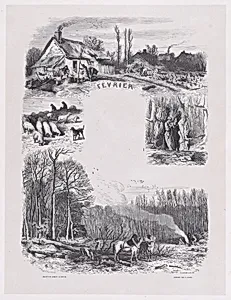 February, from "Album of Rustic Subjects" by Jacques-Adrien Lavieille|Imprimerie de Jules Claye|Charles Jacque